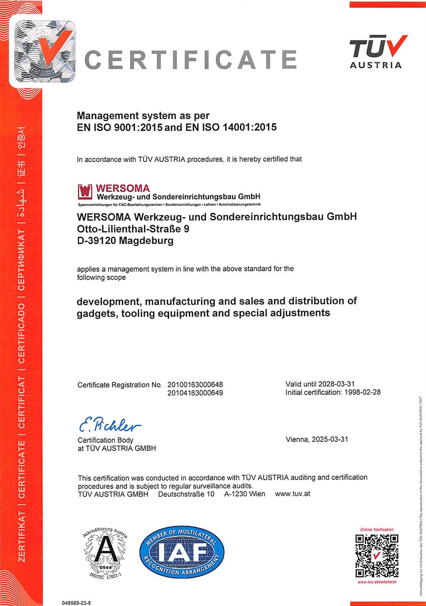 Wersoma Zertifikat EN